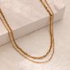 Multi-layer Stacked Chain Stainless Steel Gold-plated Double-layer Necklace Women's Fashion Niche Color-preserving Thin Chain O-chain New