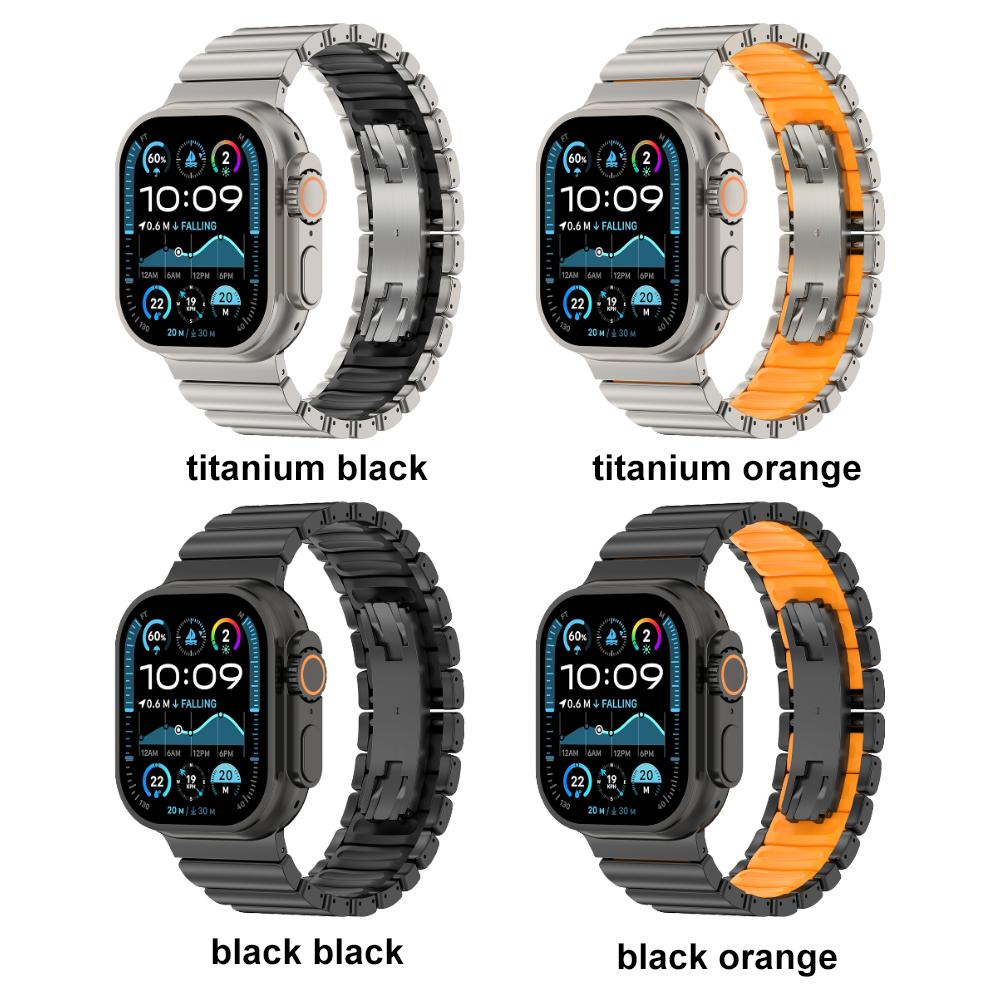 Titanium Band for Apple Watch Ultra3 2 1 49mm Strap Series 11 10 46mm 7 8 9 45mm 5 6 45mm Se Rubber Watchband No Gaps Bracelet