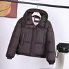 Solid color cotton-padded women's winter small man hooded cotton-padded jacket warm jacket