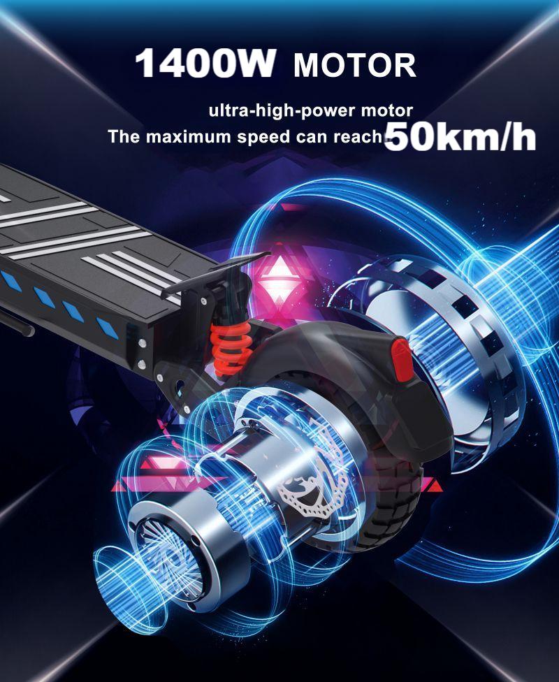 DriveTron DT10 Adult Electric Scooter, 31 Mph, Dual Disc Brakes + EABS, Dual Spring Suspension, NFC,48V 15.6Ah 1000W