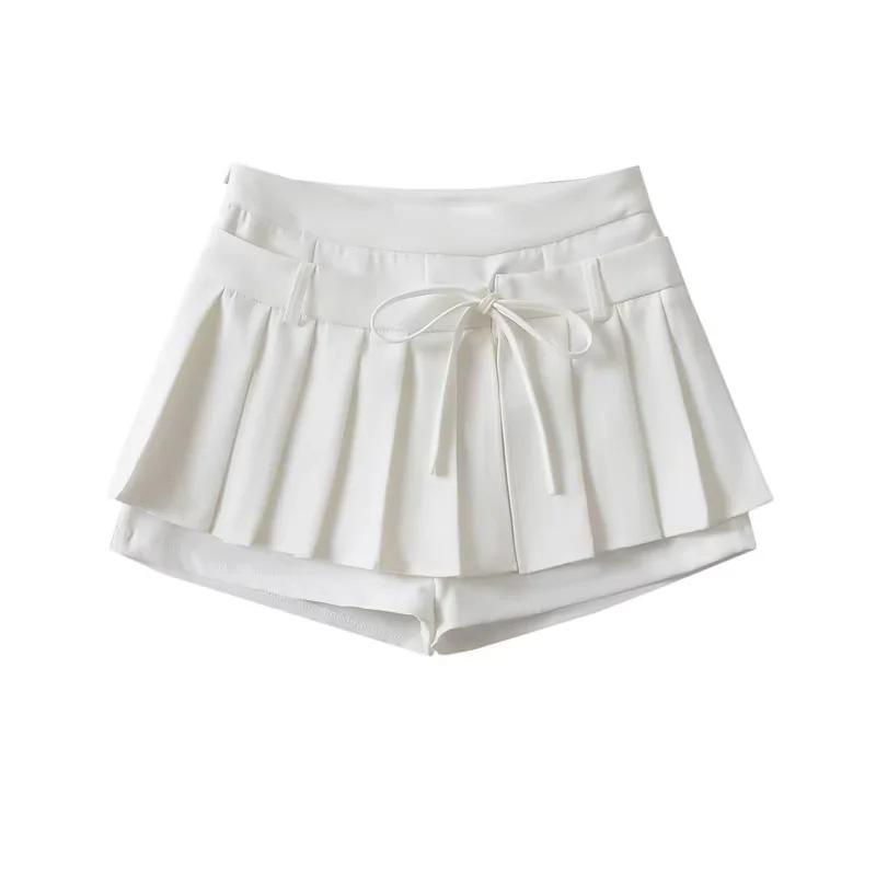 

Летние сексуальные плиссированные юбки-брюки с высокой талией для девушек - европейский и американский стиль Small