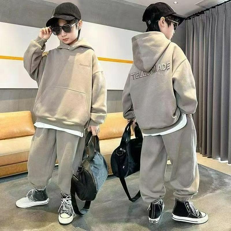 Boys  Spring Suits, Big Children s Boys, Spring Handsome and Fashionable Sports Two-piece Spring and Autumn Models 120 серый