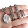 Stainless Steel Saint Anthony Medal Pendant Necklace For Men Fashion Jewelry
