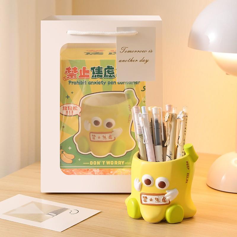 Cute Cartoon Pen Holder Large Capacity Desk Organizer Office Decor Gift Friends