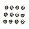 10/12Pcs 12*14mm 12 Constellations Love Heart Droping Oil Alloy Accessories For Jewelry Component Making DIY Necklace Bracelet Earring