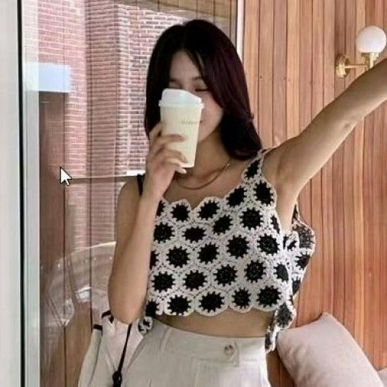 

Bohemian Crochet Lace Tank Top - Retro Hyuna Style One Size