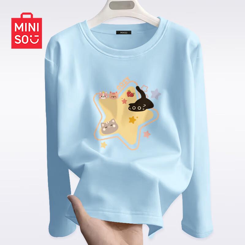 

MINISO Women s Pure Cotton Long-Sleeve Round Neck T-shirt 35