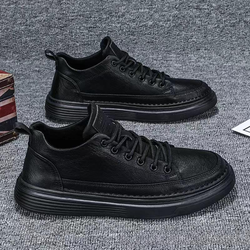 Brand Leather Casual Shoes 2025 New Fashion Black Comfortable Waterproof Loafers Moccasins Business Work Shoes Drive Footwear