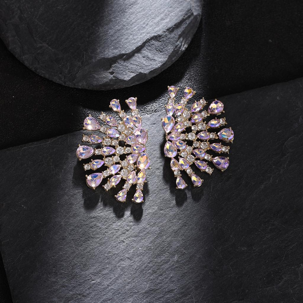 Elegant Geometric Water Crystal Earrings For Women Bridal Jewelry Gift