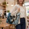 Cool Cracked Skull Print Tote Bag Gothic Stylish Daily Casual Shoulder Carry Handbag