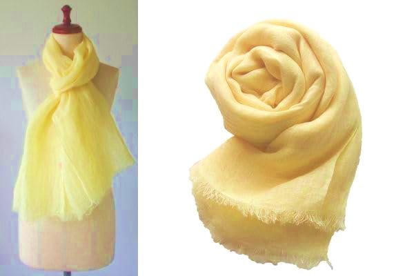 all over the Linen Gauze Yellow [.a world] 100% Stole, Large, Women's,