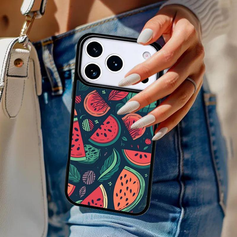 Summer Fruit Watermelon Soft Phone Case For iPhone 17 Air 14 15 13 12 Max Cover For Apple 16e 11 Pro Max Plus Coque
