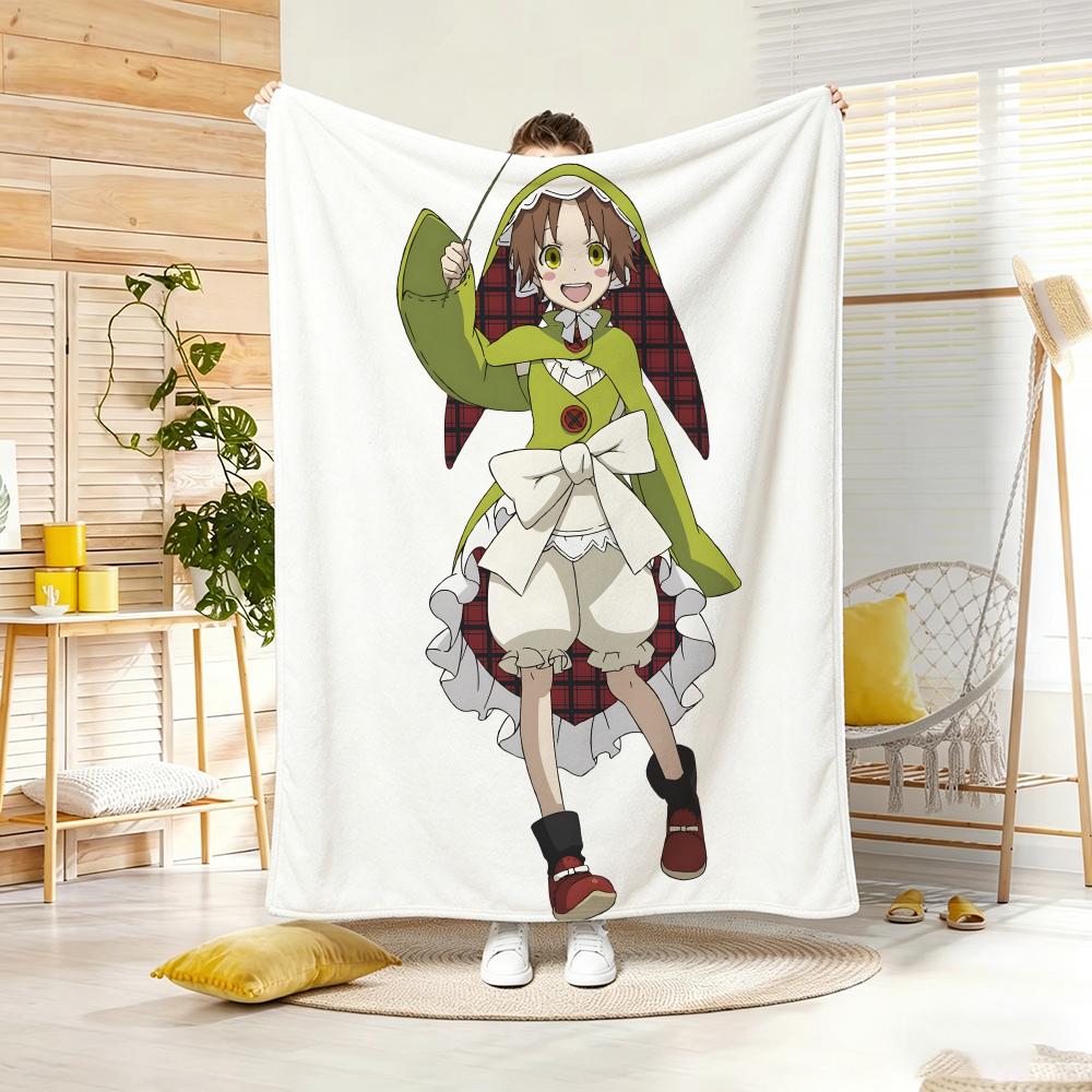 Anime Character C-ChamoS RossoS Throw Soft Warm Throw Blanket for Bedroom Living Room Bed Travel Camping Picnic Gift