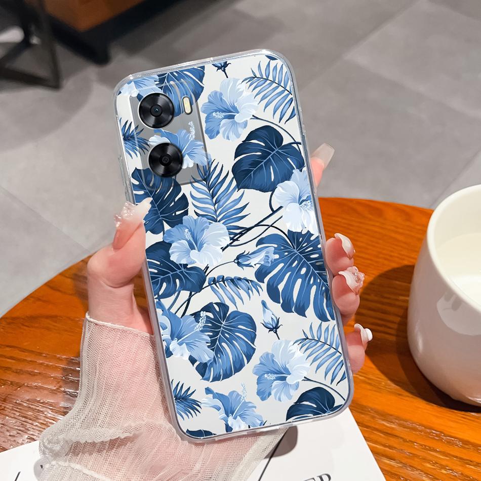 For Oppo A77 A77S Phone Case Colorful Flowers Patterns Back Cover For OppoA77 A77 S 2022 Soft TPU Transparent Silicone Bumper