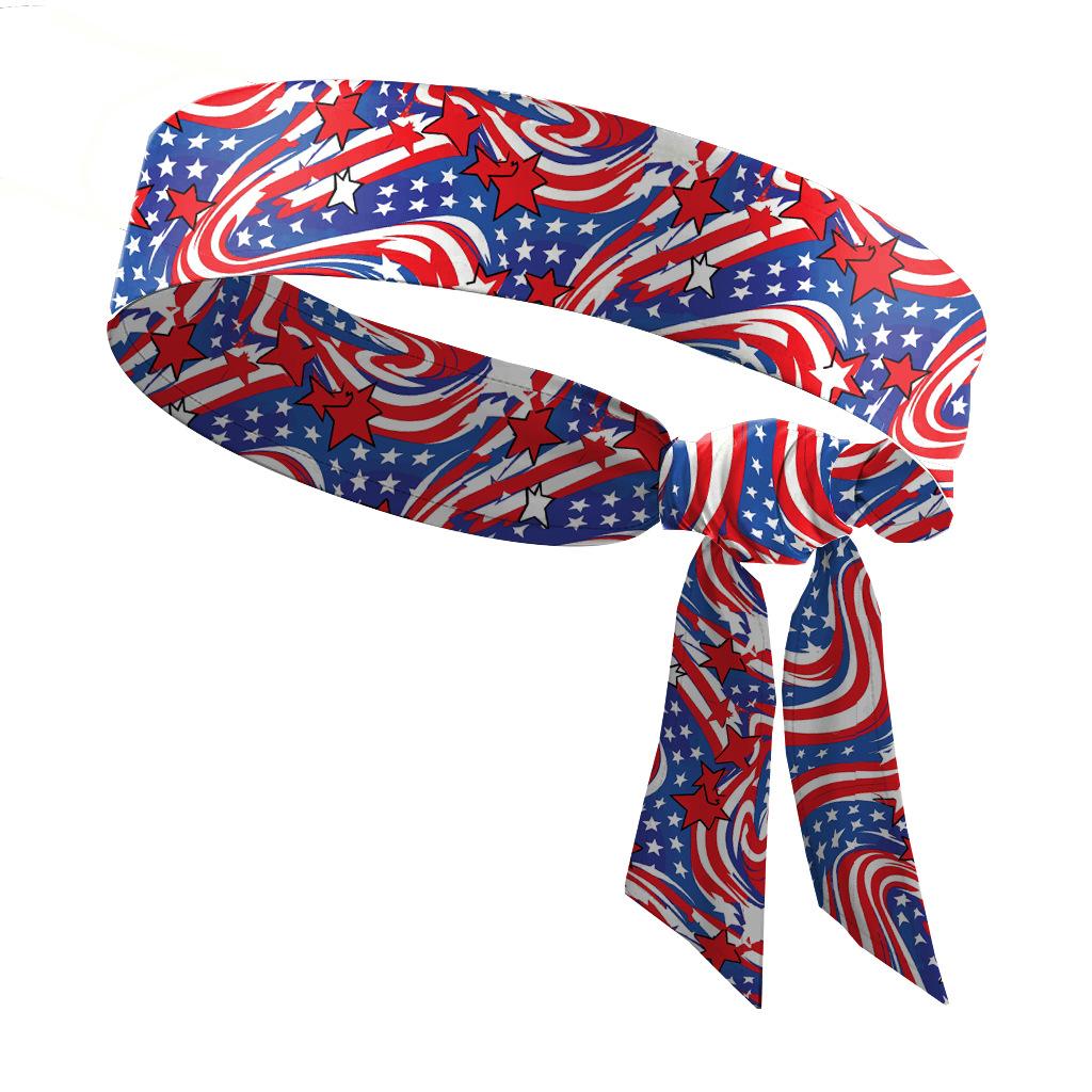 American Flag Independence Day Headband Sporty Elastic Headband, Women's Fashionable Crisscross Wide Headband Hair Accessory