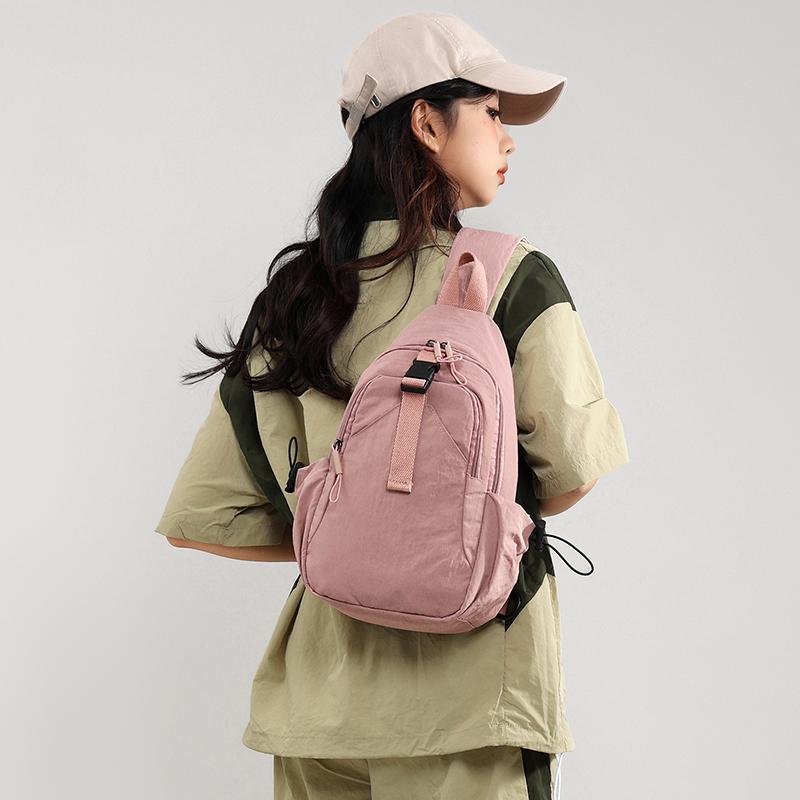 Chest Bag Women's Multifunctional Shoulder Crossbody Bag Lightweight Water-repellent Nylon Bag