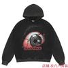 Mens Vintage Washed Hoodie With Distressed Graphic Print Loose Fit Cotton Pullover Fall Casual Wear