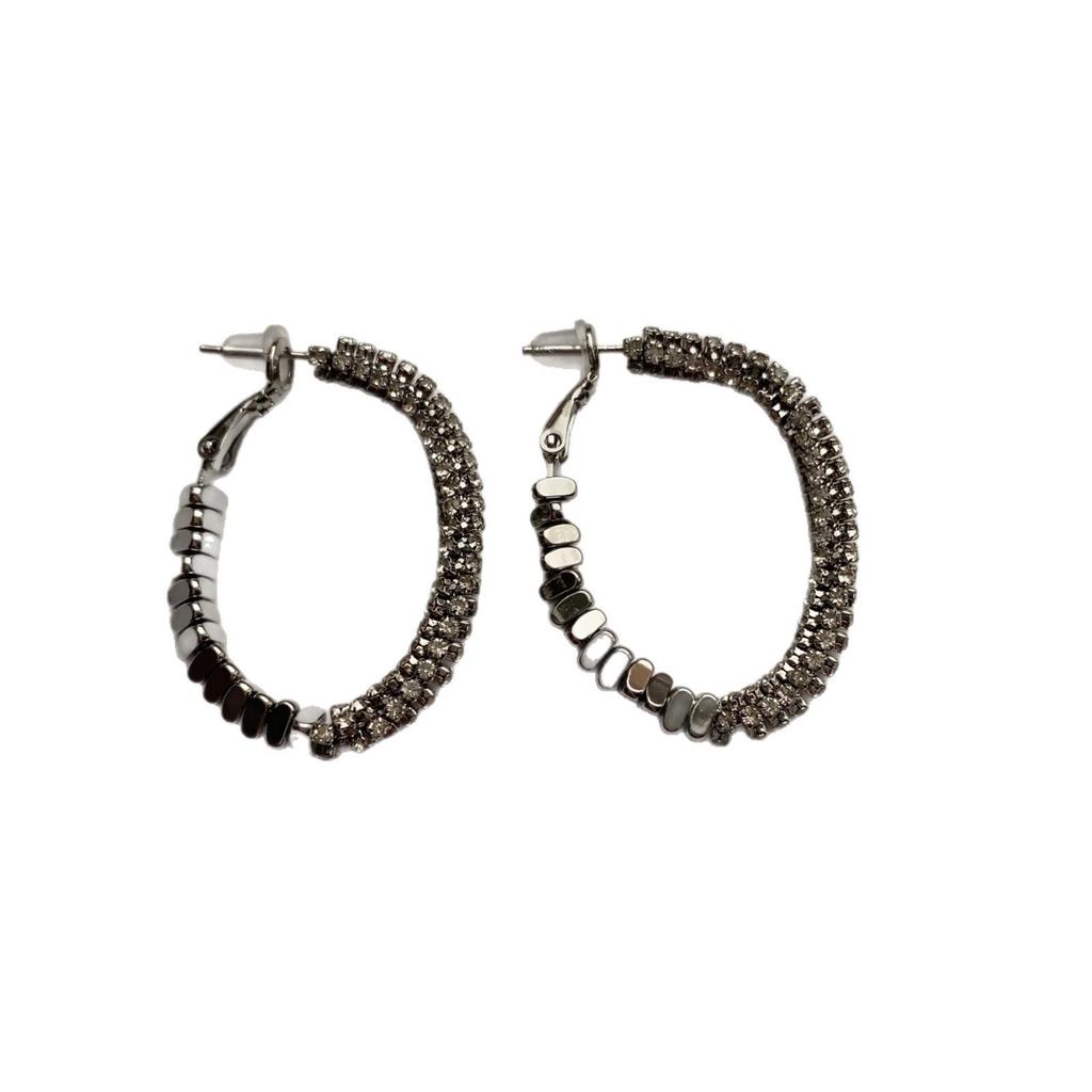 Broken Silver Earrings Earrings Circle Niche Design 20 Light Luxury High-End Silver Unique Ring Earrings