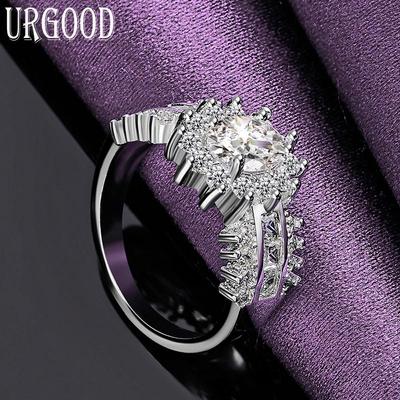 Bague en argent sterling 925 avec zircon AAAA pour femme