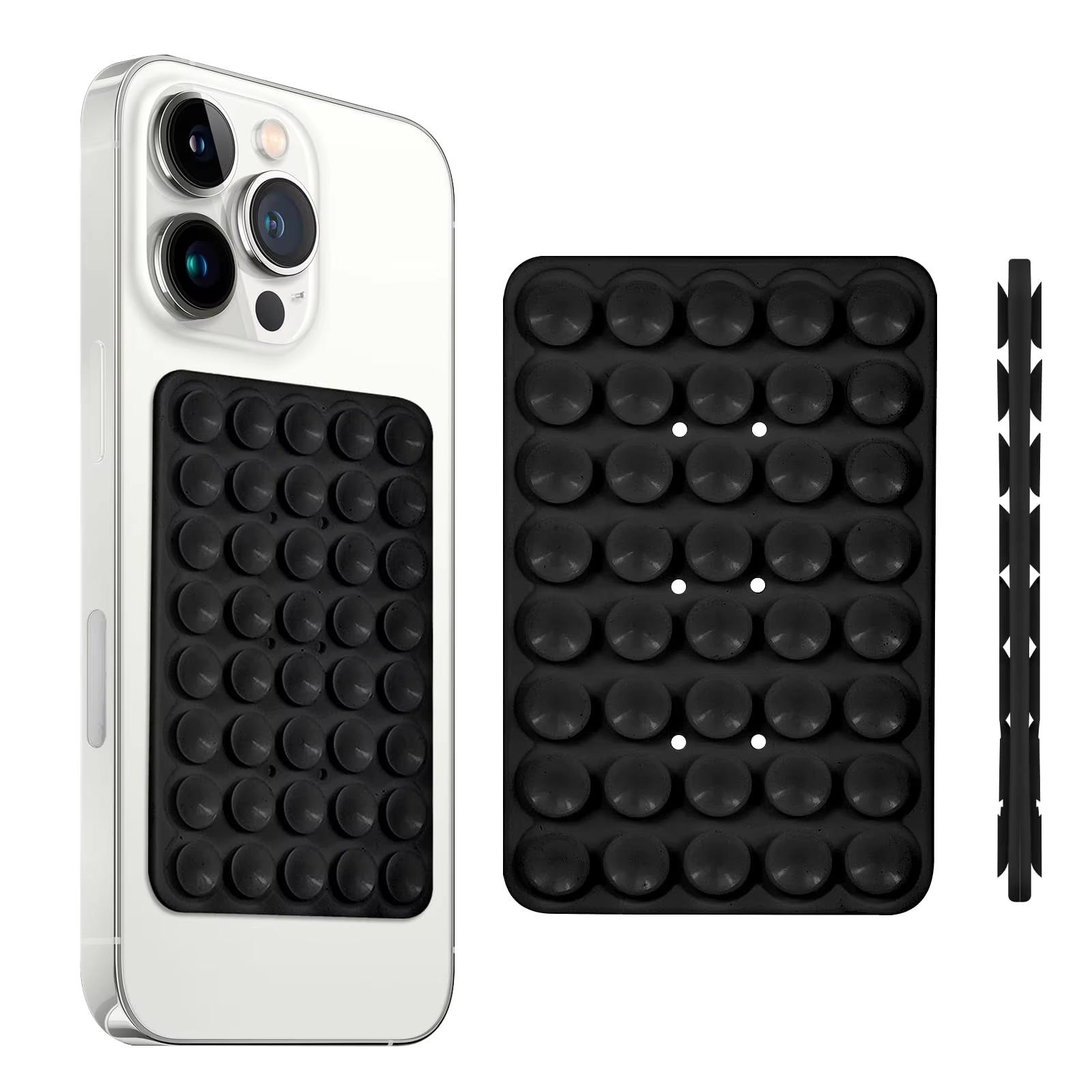 

Крепление на присоске для телефона, двухстороннее, силиконовая липкая подставка для телефона iPhone Android Selfies Hands-Free Strong Grip Holder чёрный