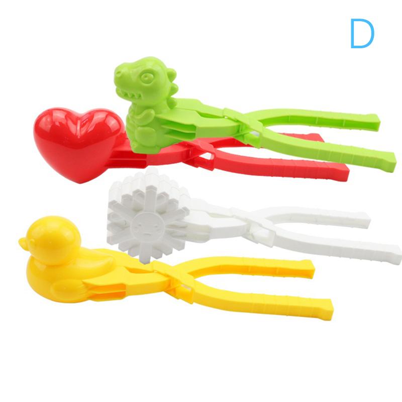 4Pcs Cute Bear Duck Dinosaur Snowball Clip Snow Clay Ball Maker Creative Snowballs Mold Snow Shovel For Kids Outdoor Sports Snow Toy