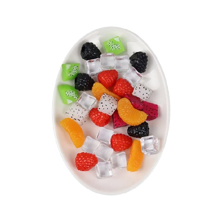 10PCS Colorful Fake Fruit Blocks Double Side Decorative Artificial Fruit Model