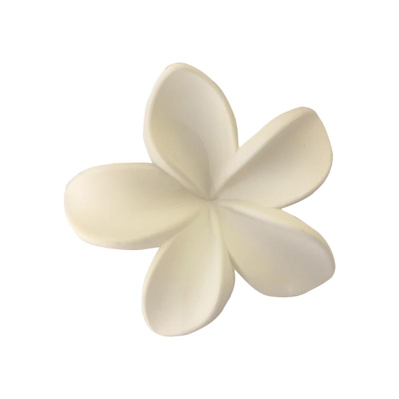 

Lovely Matte Flower Shape Hair Claw Woman Long Short Hair Ornament Anti-Slip білий