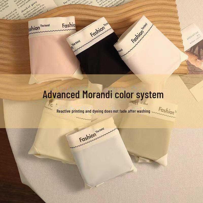 "Womens Seamless Mid-Waist Antibacterial Quick-Dry Underwear: Ultra-Thin Ice Silk, Breathable, Hip-Lifting Summer Pants for Girls & Students"