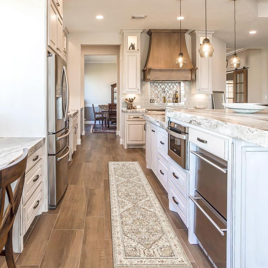 Proste Zmywalne Dywany na Długi Korytarz, Dywany Korytarzowe w Stylu Retro Boho, Łatwe w Utrzymaniu Dywany Kuchenne, Dekoracja Domu