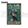 Black Cat Metal Sign Cat On Sewing Machine Funny Vintage Tin Sign Plate Animal Metal Plaque Wall Stickers for Room Decoration