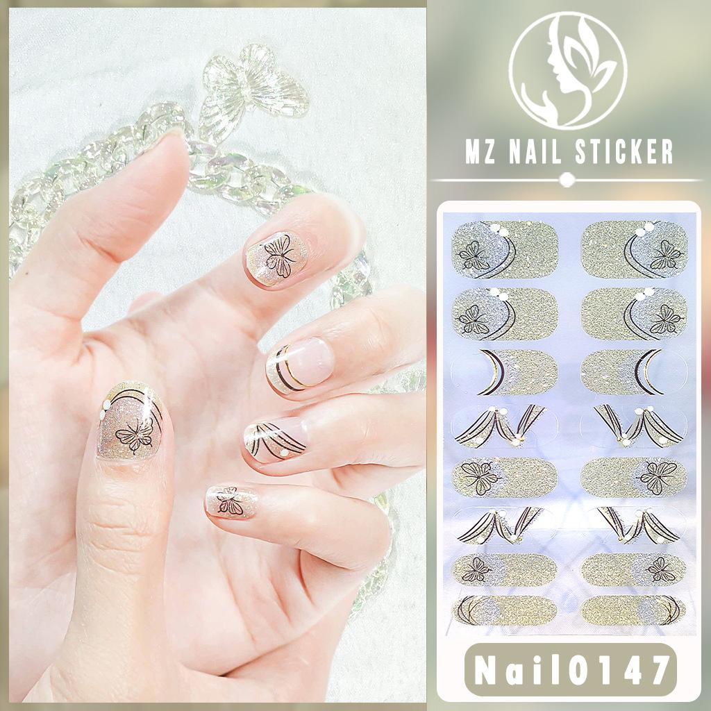 Nail16 Refers To Stereoscopic White Ultra Thin Non-trace Gel Nail Oil Film Popular Color Temperament Sweet Cool Wind Nail Art Sticker