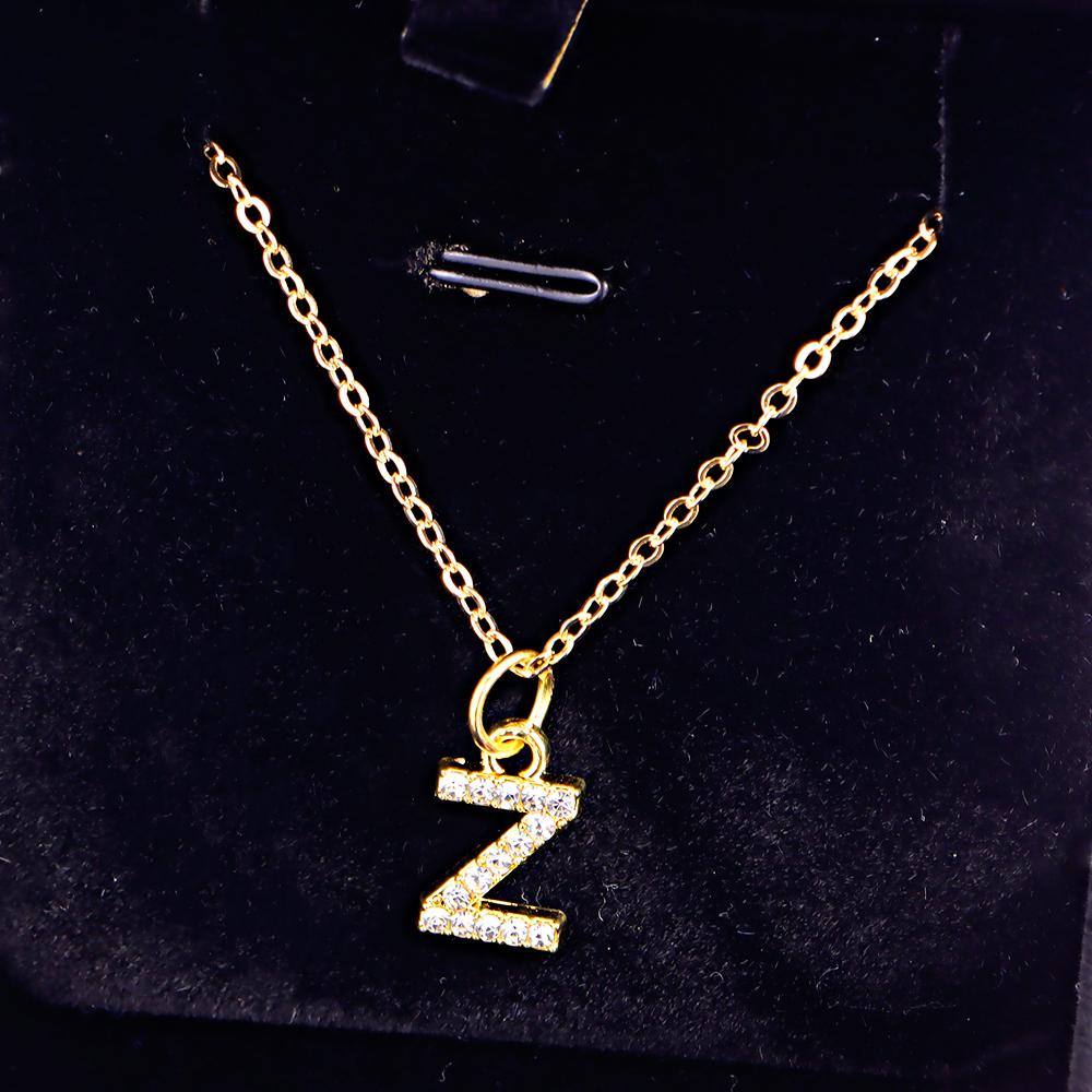 Kpop Shining A-Z Letter Pendant Charm Necklace 26 Initial Alphabet Name Golden Clavicle Chain Party Valentine's Day Jewelry Gift