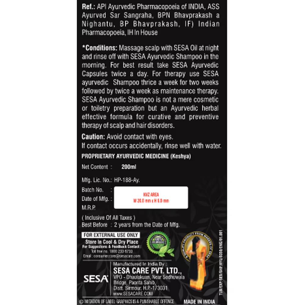SESA Ayurvedisches Medizinisches Shampoo zur Kontrolle von Haarausfall (200ml)