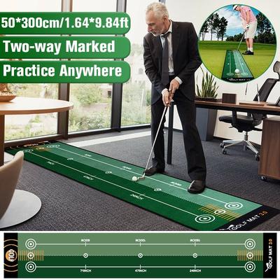 Outdoor/Indoor Golf Carpet Putting Ball Pad Two-way Practice Mat Mini Washable Anti-Slip Green Practice Golf Putting Mat Green