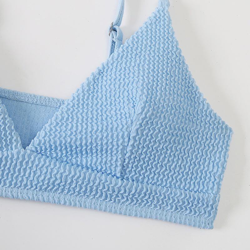 Trending Women's Solid Color High Waist Adjustable Triangle Bikini