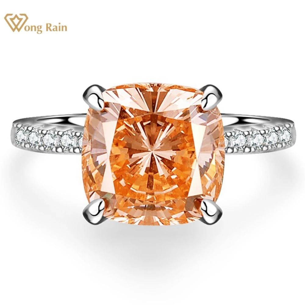 

Wong Rain Классический Твердый Стерлингового Серебра 925 пробы Измельченный Лед 4 CT AAAAA Циркон Драгоценный Камень Свадебное Обручальное Ювелирное Кольцо Для Женщин US 6 оранжевый
