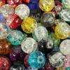 100Pcs/Set 8mm Mixed Color Cracked Round Glass Loose Beads Crafts DIY Jewelry Accessories