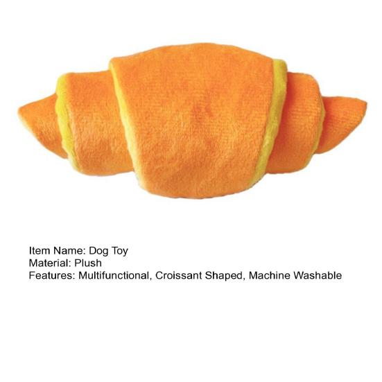 Dog Enrichment Toy Soft Croissant Shaped Chew Toy with Squeaker And Crinkle Paper