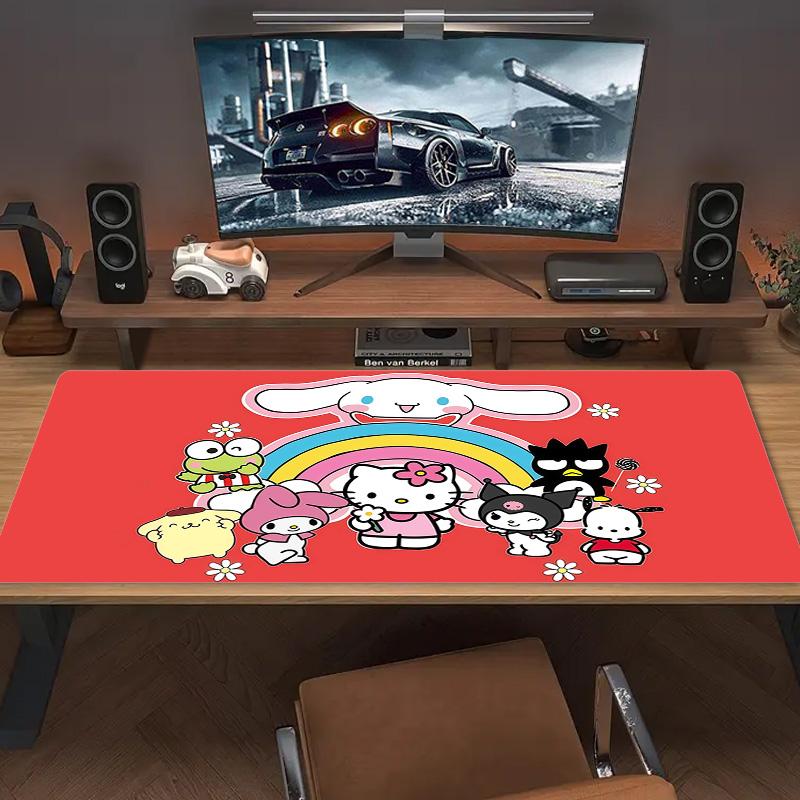 Hello Kitty And Friends Print Cushion Non-slip Laptop Tablet Big Mousepad XXL Mat Mini PC Playmat With Lock edge
