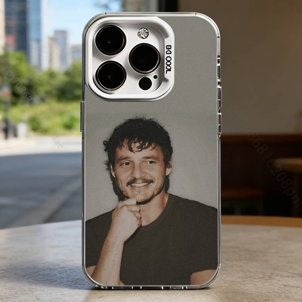 P-Pedro Pascal White Shockproof Phone Case For iPhone 16,15,14,13,12,11,Pro,XS,Max,Plus,Mini,SE