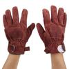 Heat Resistant Gloves Calf Leather Polyester Hand   BBQ Grill Oven Mitts Short Type