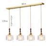 Suspension Green Stripe Glass Chandelier E27 Restaurant Pendant Light For Dining Room Kitchen Cafe Bedside Hanging Lamp Fixtures