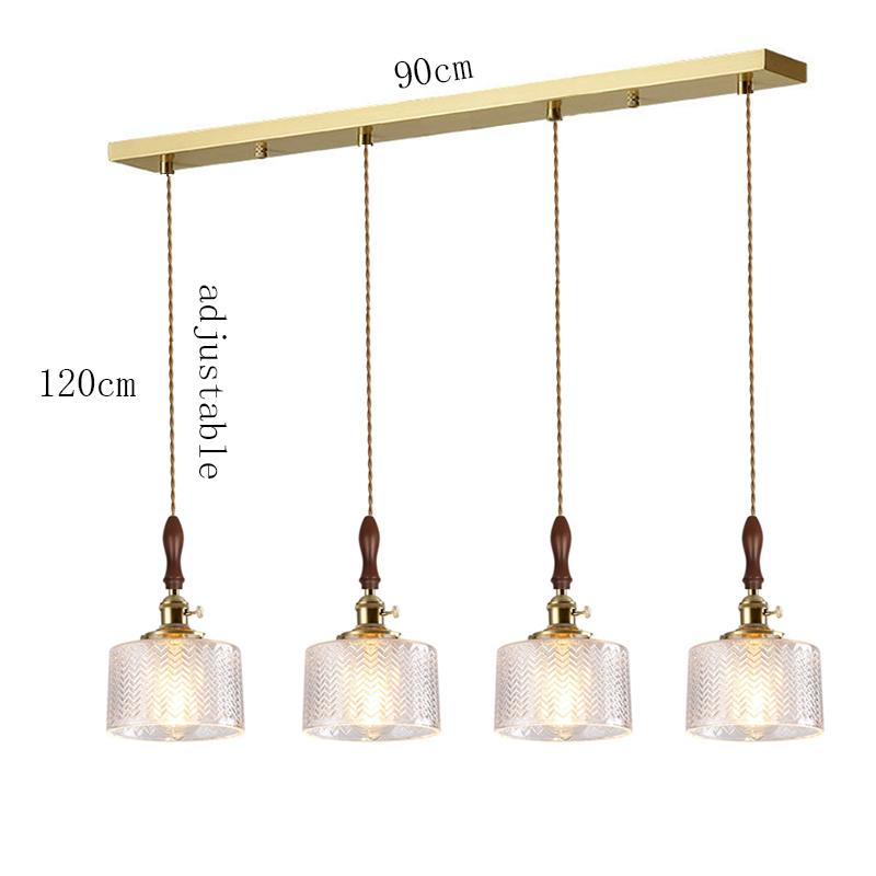Suspension Green Stripe Glass Chandelier E27 Restaurant Pendant Light For Dining Room Kitchen Cafe Bedside Hanging Lamp Fixtures