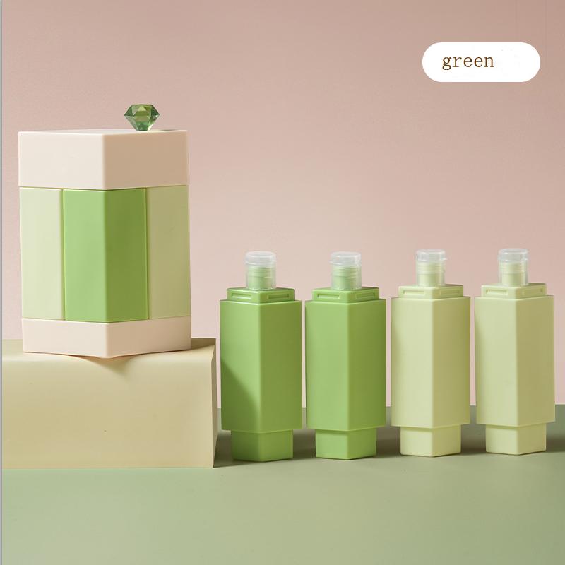 

4-in-1 Travel Refillable Bottle Portable Cosmetic Shampoo Lotion Container Toiletry Bottle зелений