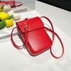 Candy Color Saddle Faux Leather Bag Sweet Small Square Phone Purse for Women CLE