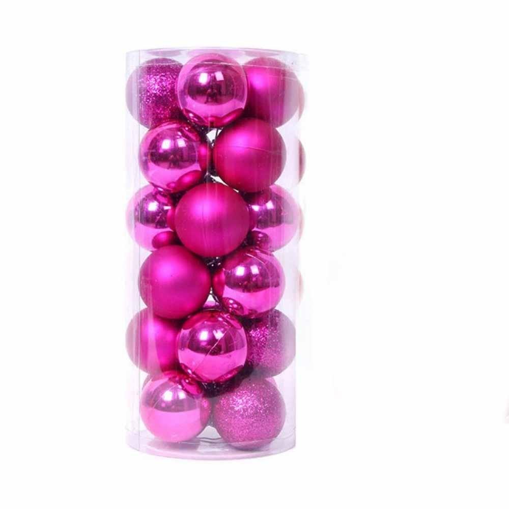 24Pcs Plastic Christmas Balls 3/5CM Xmas Tree Baubles Christmas Tree Ornaments  Xmas Tree