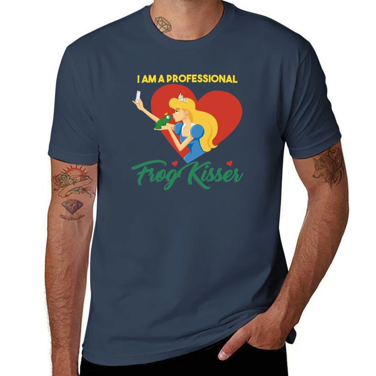 Professional Frog Kisser Princess Kissing A Frog Tshirt Lightweight Basic Short Sleeve Shirt S