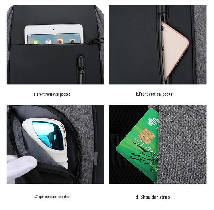 Multifunktionaler Business-Laptop-Rucksack für Herren mit USB-Ladeanschluss