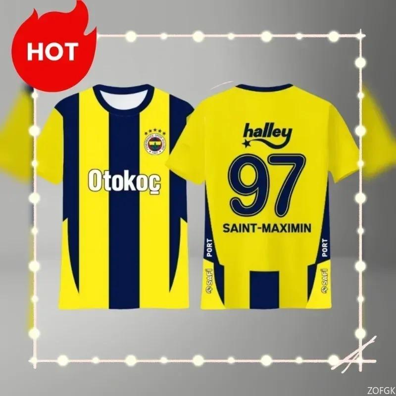 Latest Popular Football Series Fenerbahce Jersey Same T-shirt for Summer Men and Boys Round Neck T-shirt