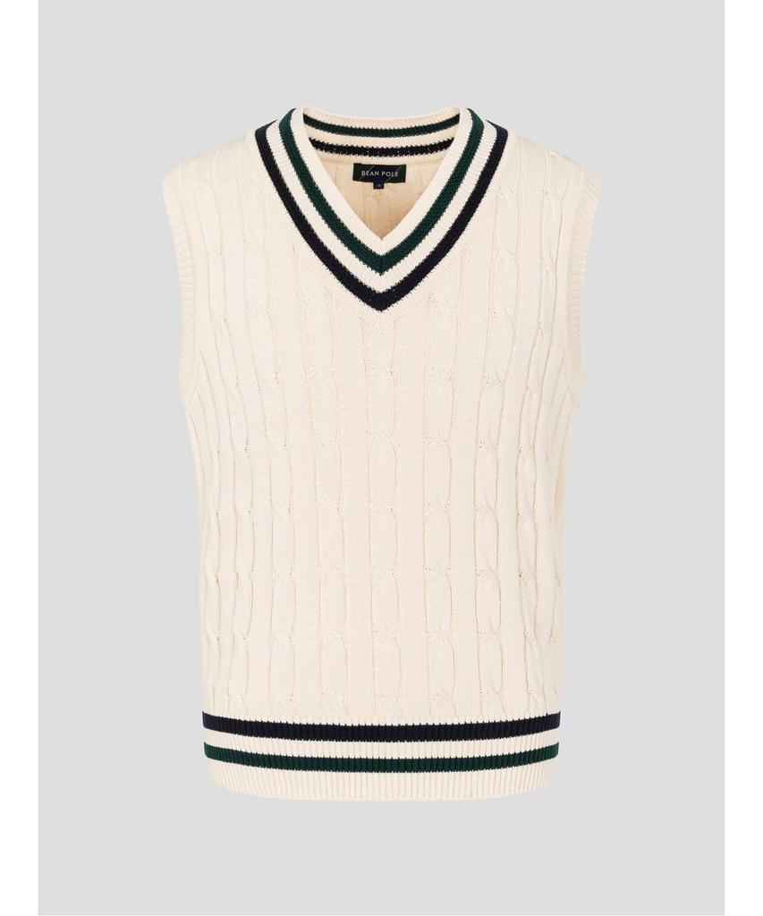 Beanpole Men Cable Tilden Vest Ivory